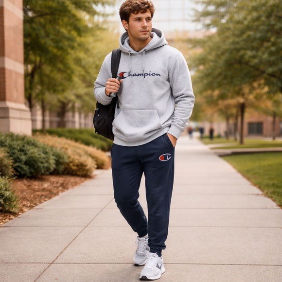 Champion Other - Champion Reverse Weave Chenille Men’s Joggers Sweatpants Size Large Logo Patch